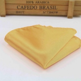 Boys Old Gold Satin Pocket Square Handkerchief